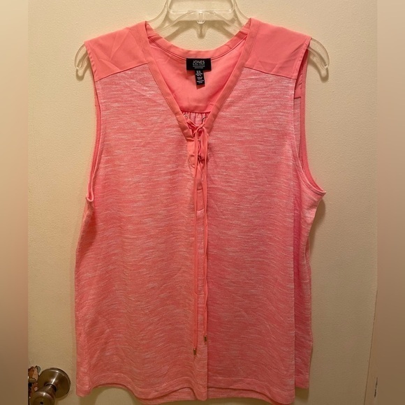 JONES NEW YORK Womens Size Large Sleeveless Lace Up Front Tank Top Shirt - Picture 1 of 9